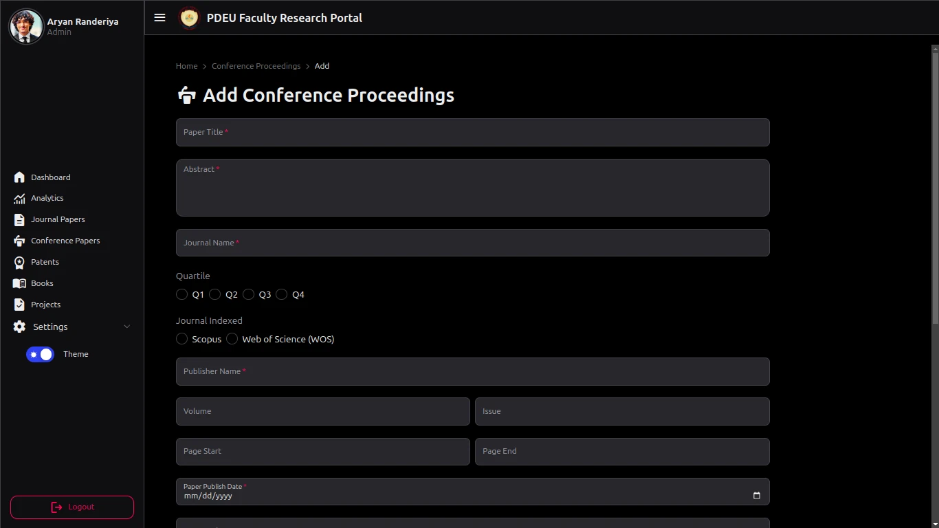 University Research Portal screenshot 10